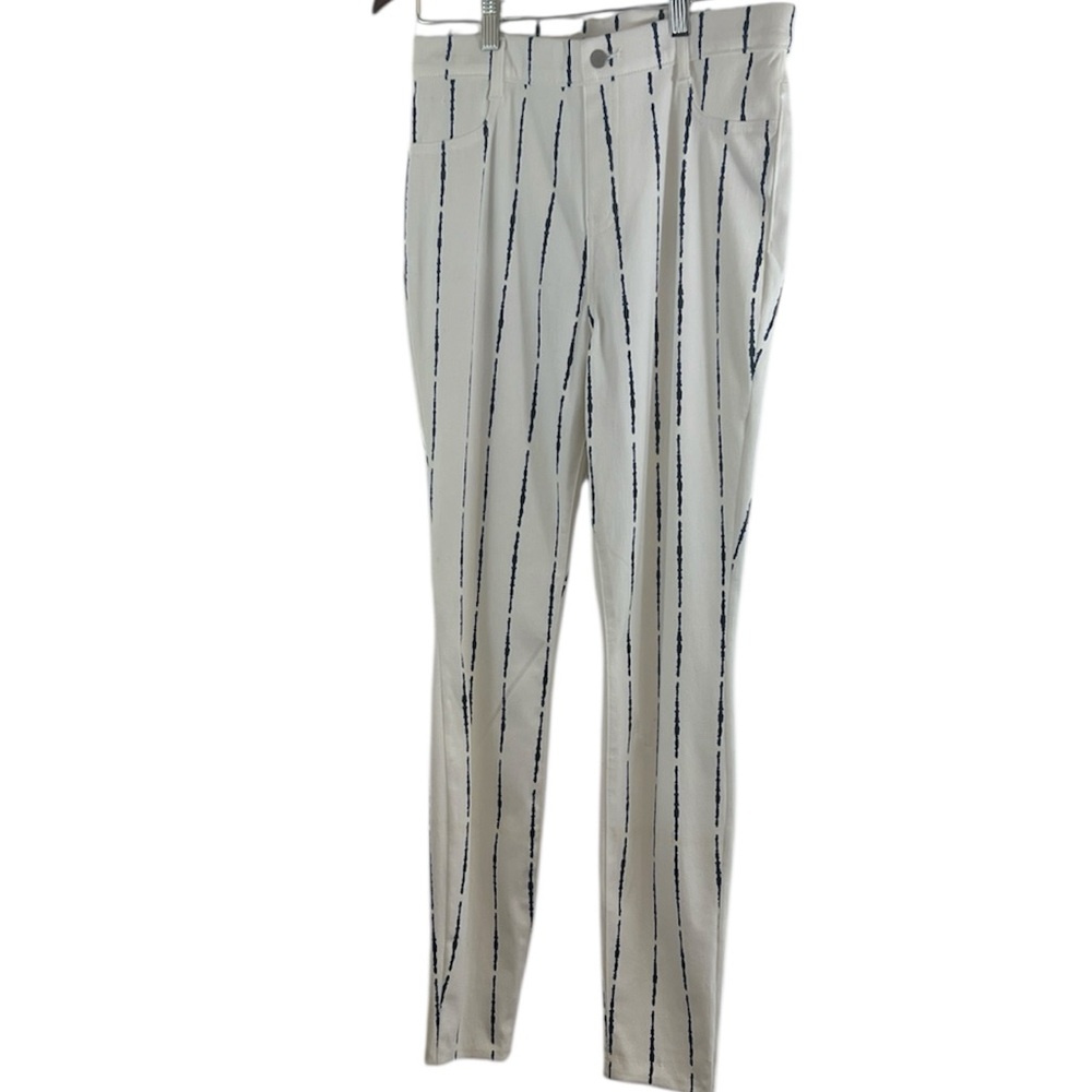 Time and True White And Blue Striped Jeggings Medium 8 to 10